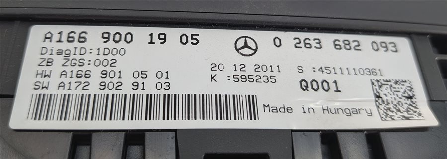 Thumbnail 8: 2012 MERCEDES ML350 ML550 (W166) SPEEDOMETER INSTRUMENT GAUGE CLUSTER MPH (218k)