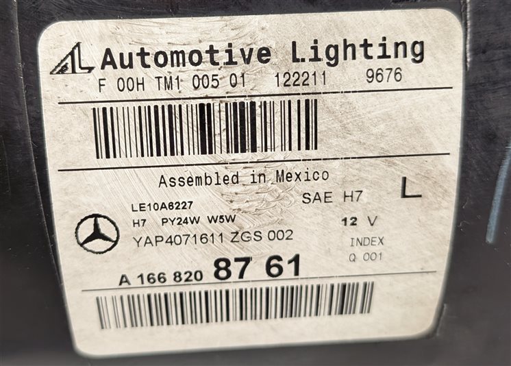 Thumbnail 10: 2012-2015 MERCEDES ML250 ML350 ML400 ML550 (W166) LEFT HALOGEN HEADLIGHT LAMP