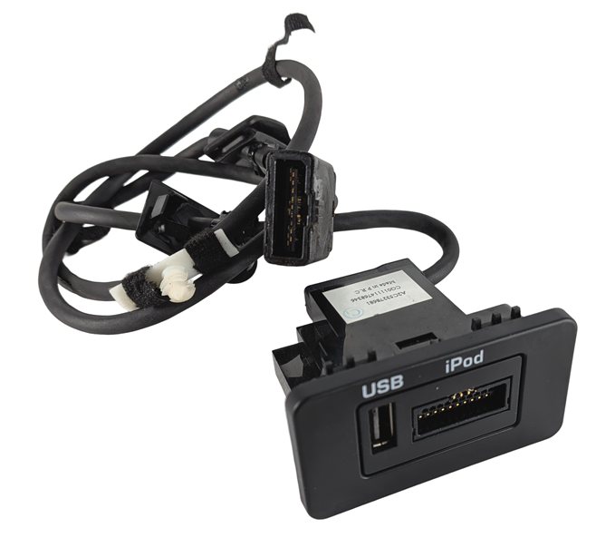 2011 RANGE ROVER SPORT L320 IPOD USB AUX INPUT JACK PORT PANEL w/CABLE