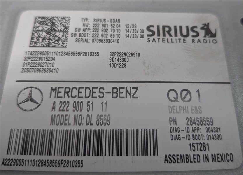 Thumbnail 5: 15-21 MERCEDES C GLC S GT (W205 W222 X190 X253) SIRIUS SATELLITE RADIO RECEIVER