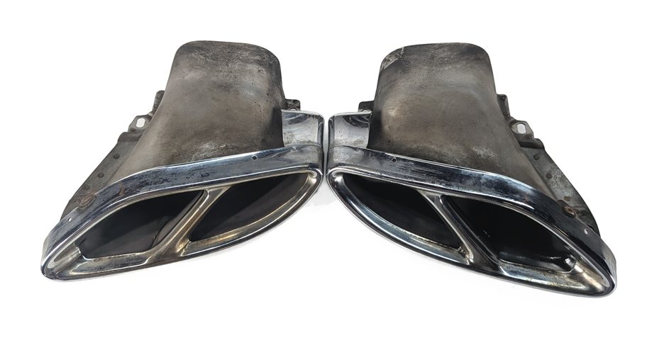 Thumbnail 3: 2016 MERCEDES C450 W205 REAR EXHAUST MUFFLER TIP FINISHER SET/2 CHROME