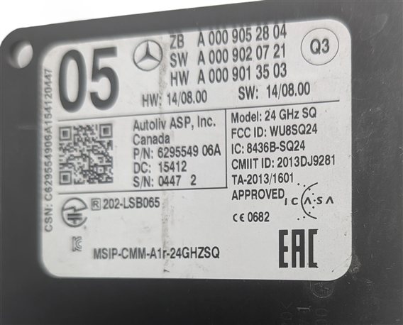 Thumbnail 4: 15-19 MERCEDES C CLA E S CLS CLASS W205 W222 W218 W117 FRONT BUMPER RADAR MODULE