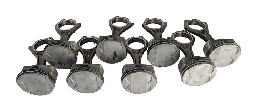 Thumbnail 1: 2004-2010 BMW 550i 650i 750i X5 (E60 E65 E66 E70) 4.8L V8 ENGINE PISTON SET (8)