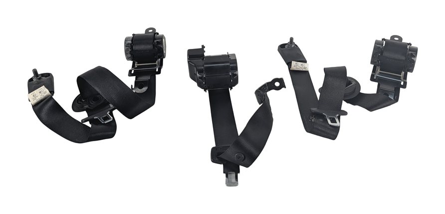 2010 BMW X5 (E70) REAR 2ND ROW SEAT SEATBELT RETRACTOR SET/3 (Black)
