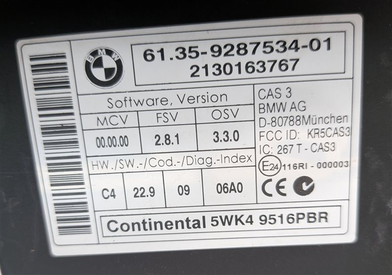 Thumbnail 8: 13-16 BMW X1 Z4 E84 E89 2.0L N20 TURBO ECM DME CAS 3 IMMOBILIZER MODULE KEY SET