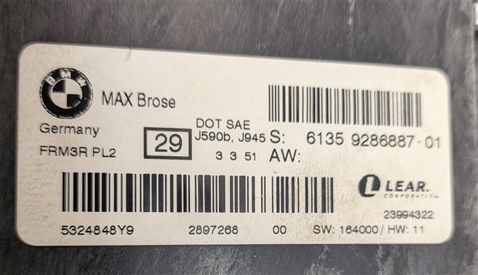 Thumbnail 6: 10-16 BMW 328i 335i M3 X1 Z4 (E84 E89 E92 E93) FRM3R PL2 LIGHT CONTROL MODULE
