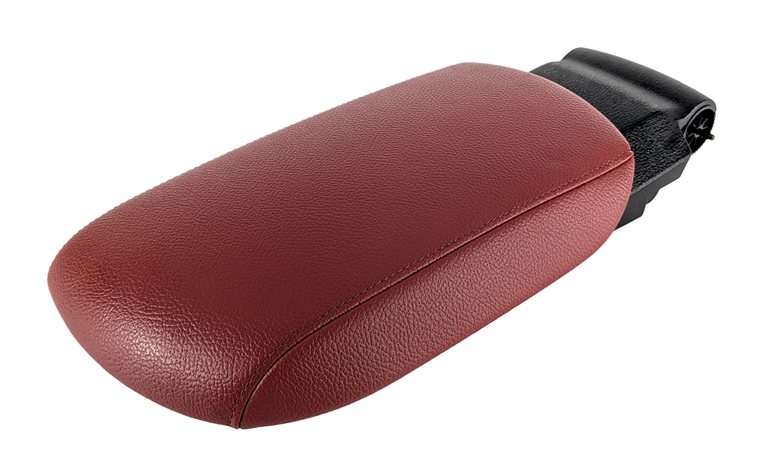Thumbnail 3: 13-15 BMW X1 E84 CENTER CONSOLE ARMREST LID CUSHION CORAL RED LEATHER