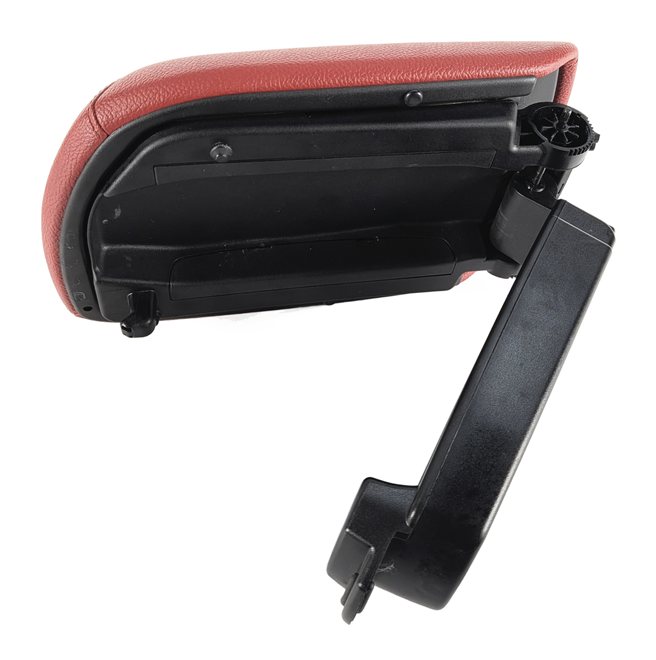 Thumbnail 6: 13-15 BMW X1 E84 CENTER CONSOLE ARMREST LID CUSHION CORAL RED LEATHER