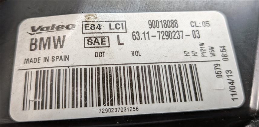 Thumbnail 7: 2013-2015 BMW X1 (E84) LEFT FRONT DRIVER HALOGEN HEADLIGHT LIGHT LAMP