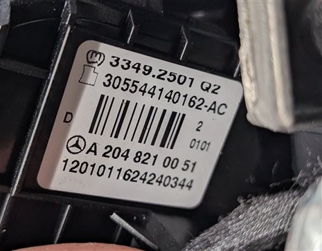 Thumbnail 7: 10-11 MERCEDES C250 C300 C350 W204 LEFT DRIVER STEERING WHEEL SRS AIRBAG (Black)