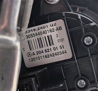 Thumbnail 8: 10-11 MERCEDES C250 C300 C350 W204 LEFT DRIVER STEERING WHEEL SRS AIRBAG (Black)