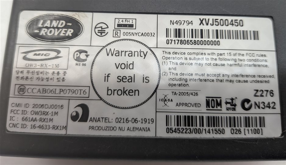 Thumbnail 5: 05-09 LAND ROVER LR3 / RANGE ROVER SPORT (L320 L322) BLUETOOTH CONTROL MODULE