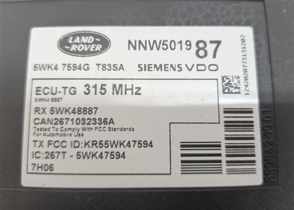 Thumbnail 4: 2008 LAND ROVER LR3 (L319) TIRE PRESSURE MONITOR TPMS CONTROL MODULE 315 MHZ