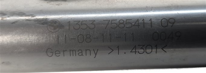 Thumbnail 3: 2012 BMW 528I (F10) 2.0L (N20) ENGINE FUEL RAIL INJECTOR LINE PIPE 13537585411