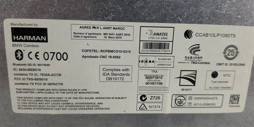 Thumbnail 7: 2012 BMW 528I (F10) COMBOX TELEMATICS BLUETOOTH CONTROL MODULE COMPUTER 9257153