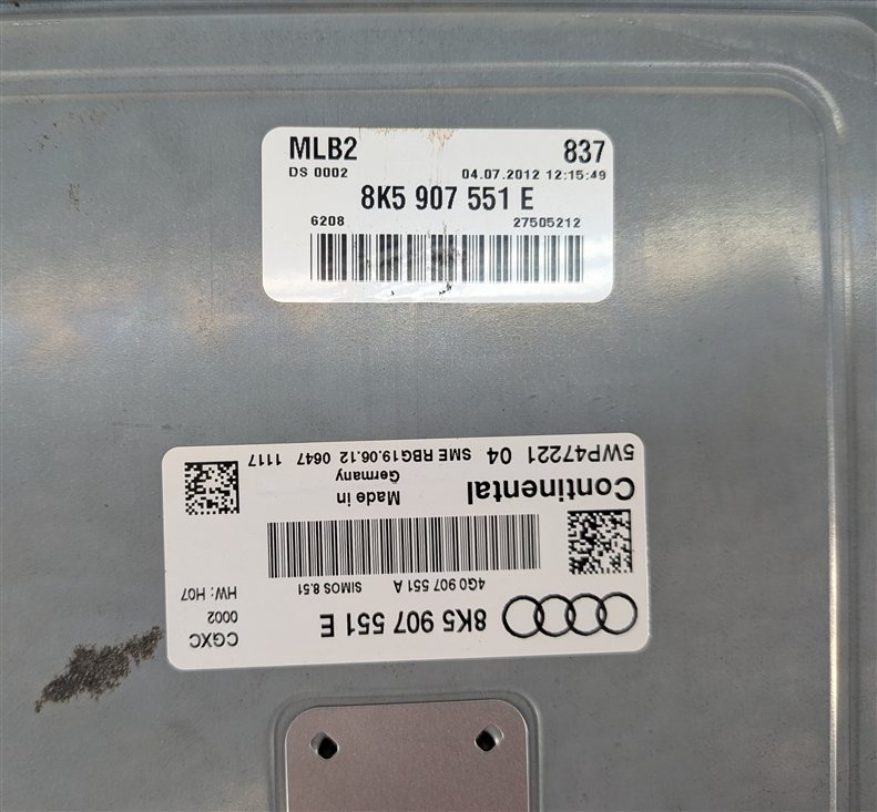 Thumbnail 7: 2013 AUDI S5 B8 8T 3.0L SUPER CGXC ENGINE COMPUTER w/ KEY AND IMMOBILIZER SET