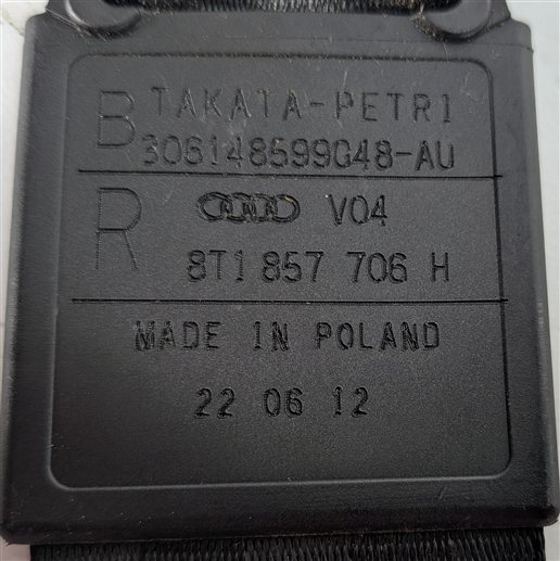 Thumbnail 9: 08-17 AUDI A5 S5 (B8 8T) COUPE FRONT RIGHT PASSENGER SEATBELT RETRACTOR (Black)
