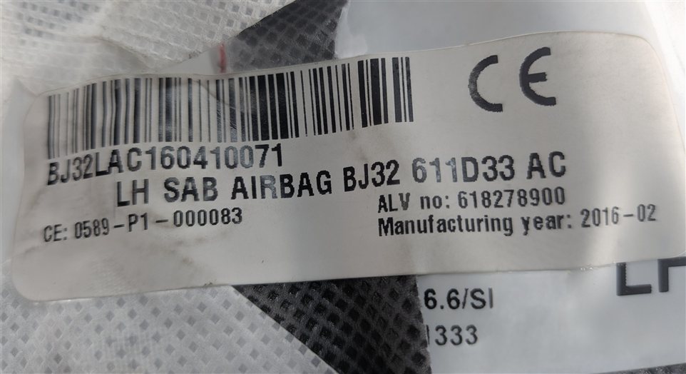 Thumbnail 4: 12-19 DISCOVERY SPORT EVOQUE (L538 L550) LEFT FRONT DRIVER SEAT AIRBAG AIR BAG