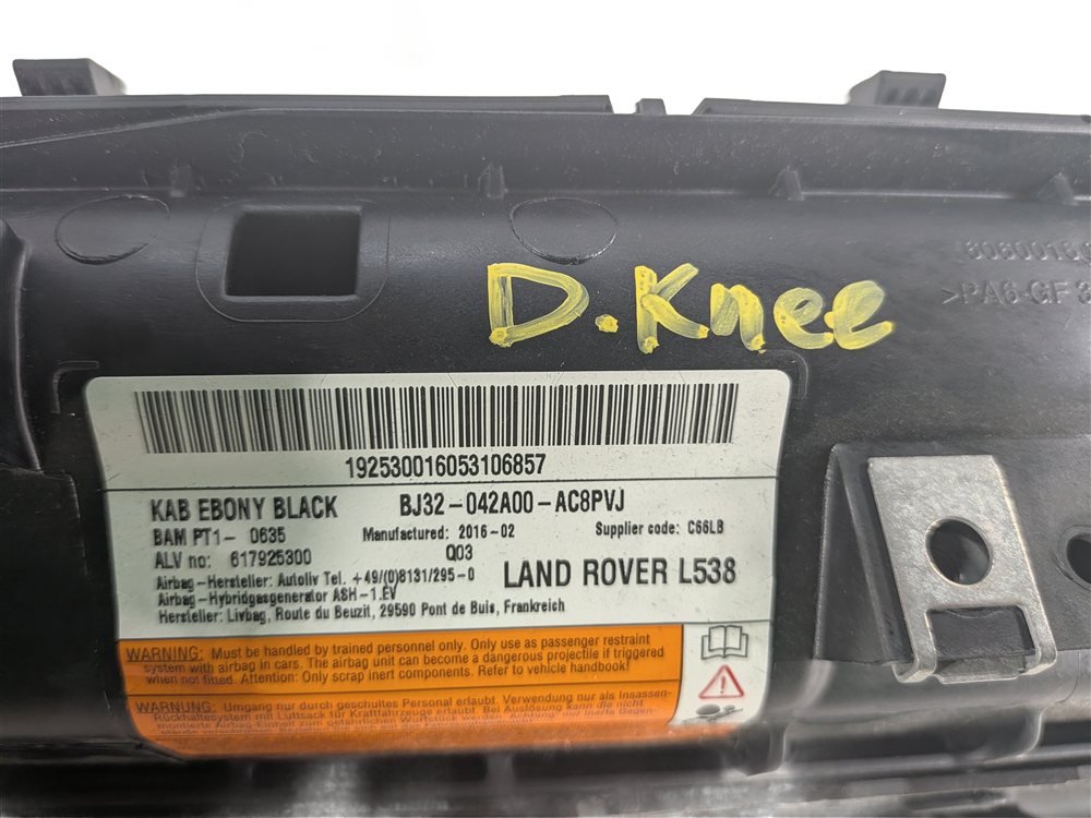 Thumbnail 4: 2015-2019 LAND ROVER DISCOVERY SPORT (L550) LEFT DRIVER KNEE AIRBAG (BLACK)
