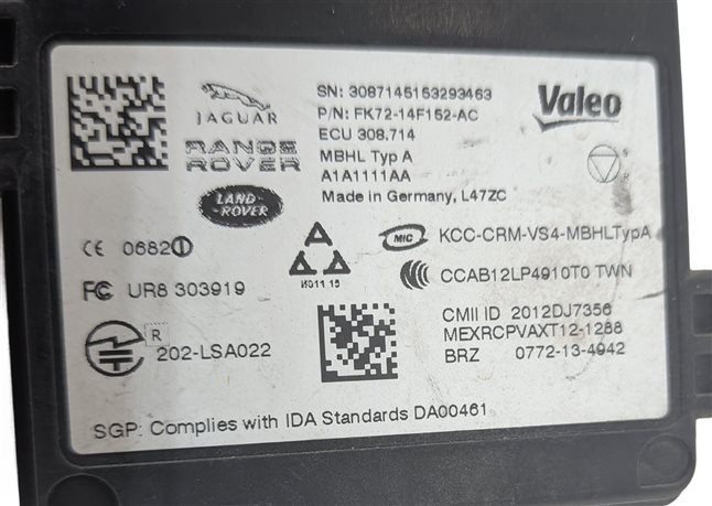 Thumbnail 3: 14-16 ROVER LR4 L319 DRIVER ASSIST REAR LEFT BLIND SPOT RADAR SENSOR MODULE