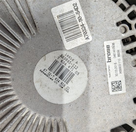 Thumbnail 4: 2014-2019 BMW X5 X6 (F15 F16) 2.0L / 3.0L / 3.0D 850 WATT RADIATOR COOLING FAN