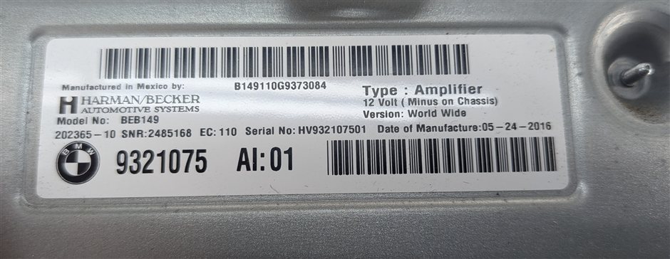 Thumbnail 4: 2014-2019 BMW X5 X6 X5M X6M ///M (F15 F16 F85 F86) HARMAN BECKER AUDIO AMPLIFIER