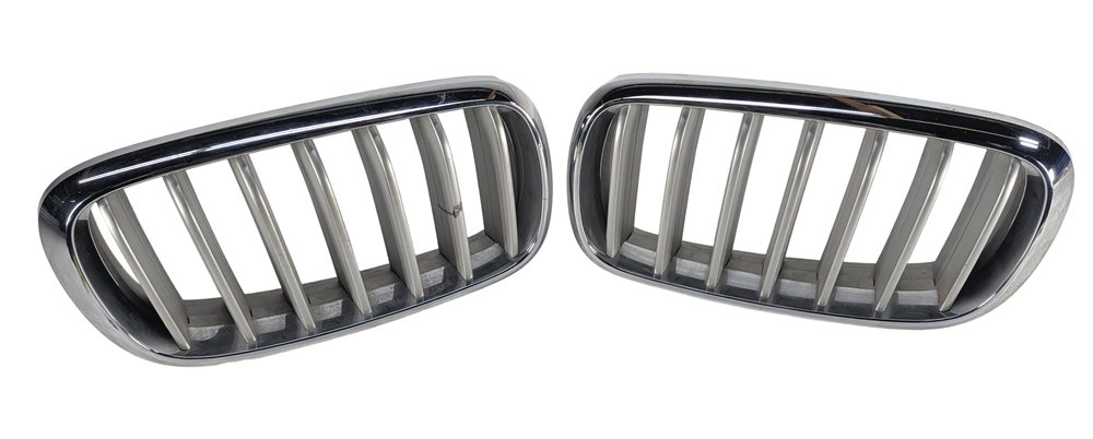 Thumbnail 3: 14-18 BMW X5 (F15) FRONT KIDNEY GRILLE SET/2 (w/o NIGHT VISION) CHROME/ALUMINUM