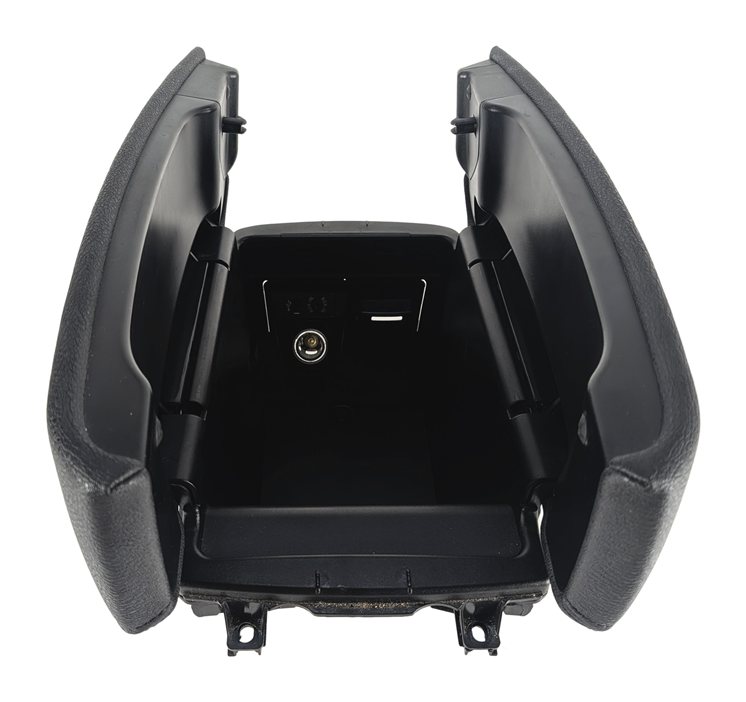 Thumbnail 4: 14-18 BMW X5 F15 FRONT CENTER CONSOLE STORAGE BIN w/ ARMREST LID (Black)