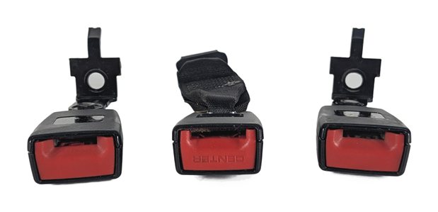 Thumbnail 2: 2013 BMW X5 E70 REAR LEFT CENTER RIGHT SEATBELT BUCKLE RECEIVER SET/3 (Black)
