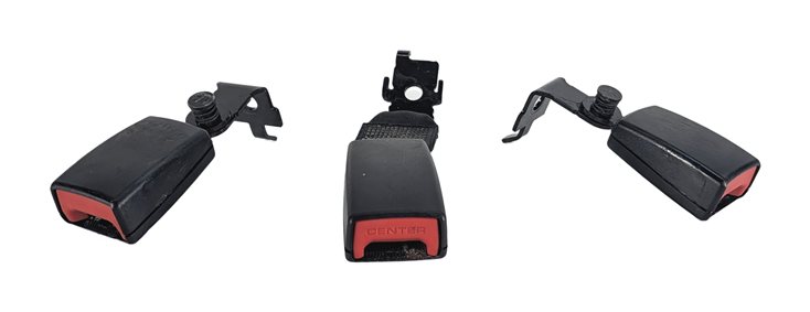Thumbnail 4: 2013 BMW X5 E70 REAR LEFT CENTER RIGHT SEATBELT BUCKLE RECEIVER SET/3 (Black)