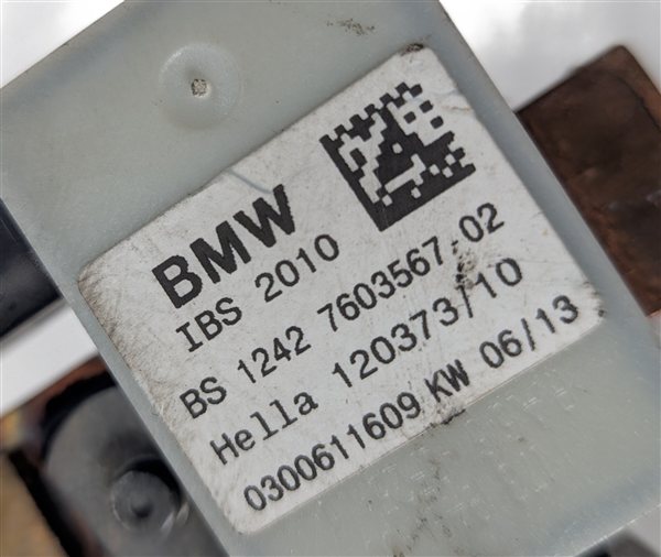 Thumbnail 4: 2013 BMW X5 E70 4.4L NEGATIVE GROUND BATTERY CABLE w/ IBS SENSOR TERMINAL