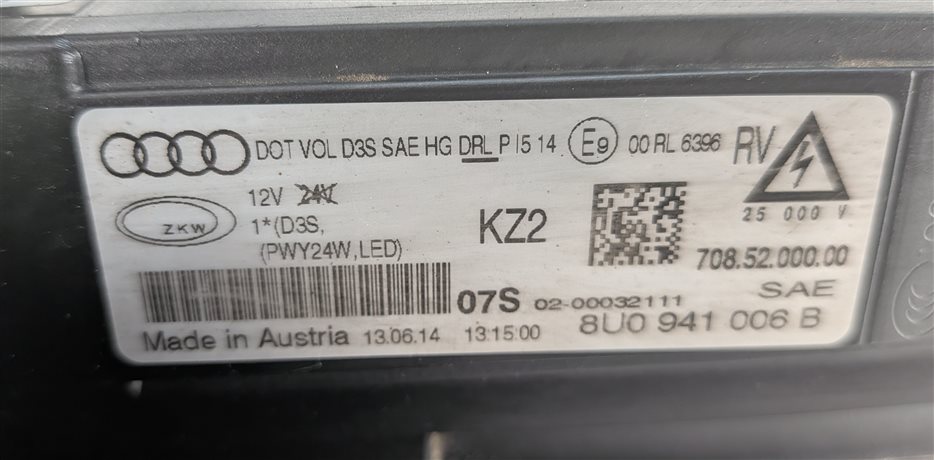 Thumbnail 11: 2015 AUDI Q3 (8U) FRONT RIGHT PASSENGER XENON HID HEADLIGHT LIGHT LAMP (NON AFS)