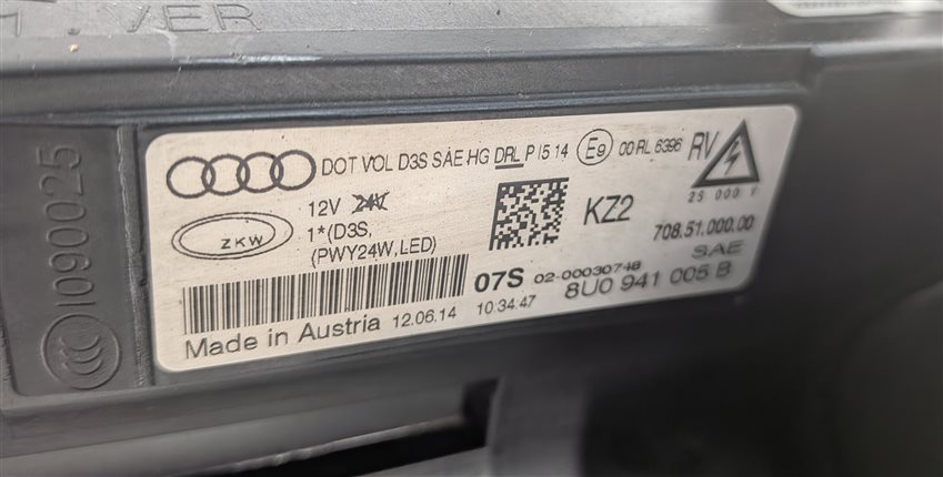 Thumbnail 12: 2015 AUDI Q3 (8U) FRONT LEFT DRIVER XENON HID HEADLIGHT LIGHT LAMP (NON AFS)