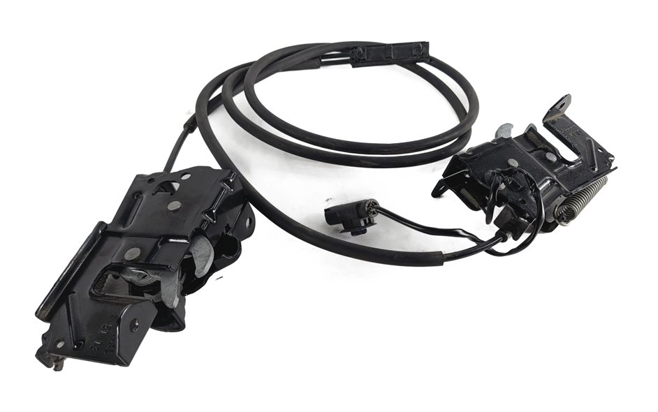 2014 BMW 328D (F30) FRONT HOOD LID LOCK LATCH LEFT/RIGHT RELEASE CABLE SET/2