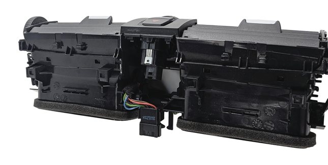 Thumbnail 6: 14 BMW 328D F30 FRONT CENTER DASH HEAT AIR AC HVAC VENT HAZARD SWITCH (Black)