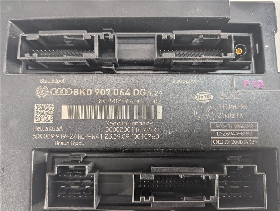 Thumbnail 13: 08-12 AUDI A4 A5 Q5 S4 B8 8K 8T 8R COMFORT CONTROL MODULE CCM BCM2