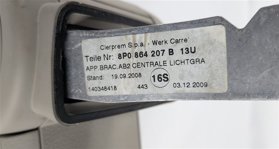 Thumbnail 8: 06-13 AUDI A3 8P FRONT CENTER CONSOLE ARMREST LID COVER (Grey)