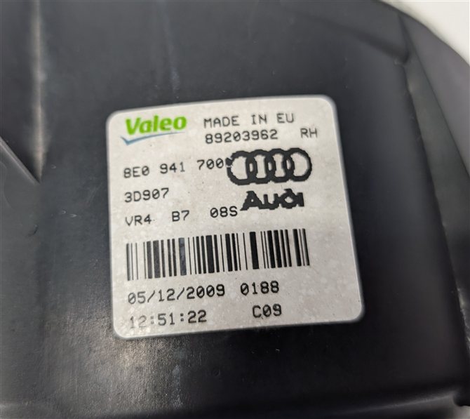 Thumbnail 10: 05-13 AUDI A3 A4 S4 RS4 8P B6 B7 RIGHT PASSENGER BUMPER FOG LAMP LIGHT