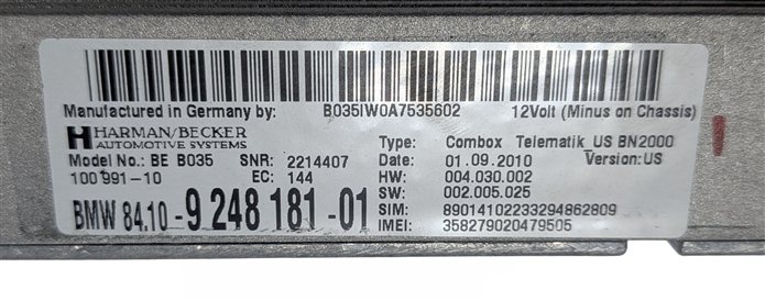 Thumbnail 7: 10-14 BMW 335i X5 X6 (E70 E71 E90) BLUETOOTH TELEMATICS COMBOX CONTROL MODULE