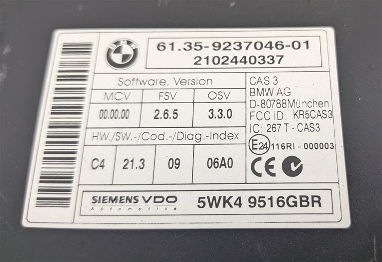 Thumbnail 13: 11-12 BMW 135i 335i X5 X6 (E70 E71 E90) 3.0L N55 ENGINE MODULE DME CAS3 KEY SET