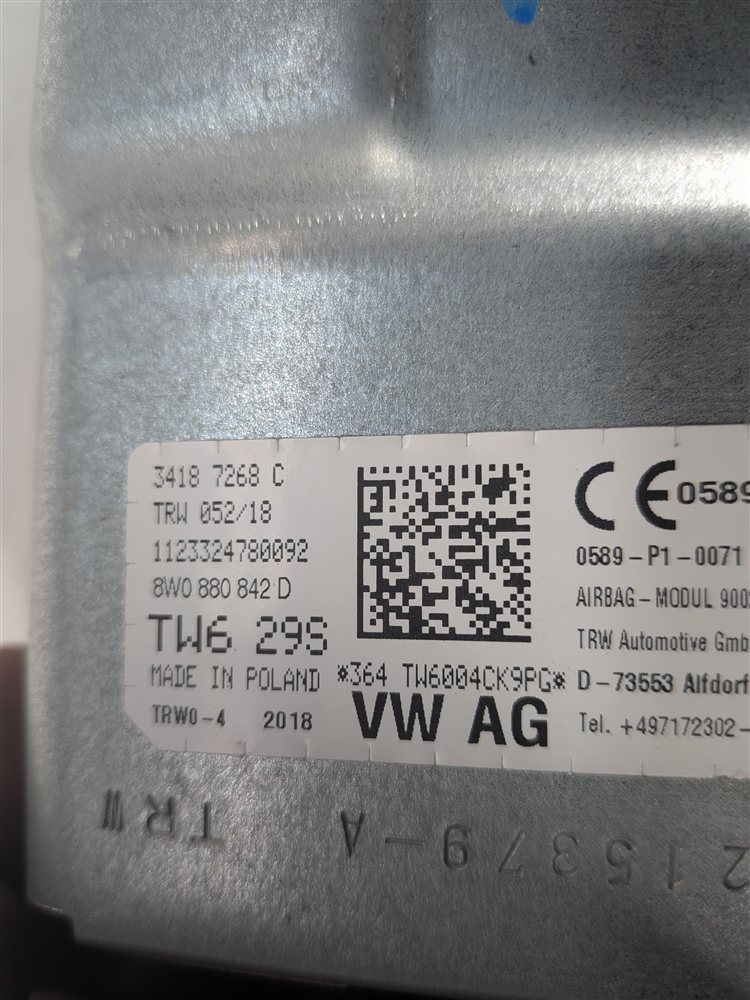 Thumbnail 5: 2017-2018 AUDI A4 A5 S5 (B9 8W F5) RIGHT FRONT PASSENGER KNEE AIRBAG AIR BAG SRS
