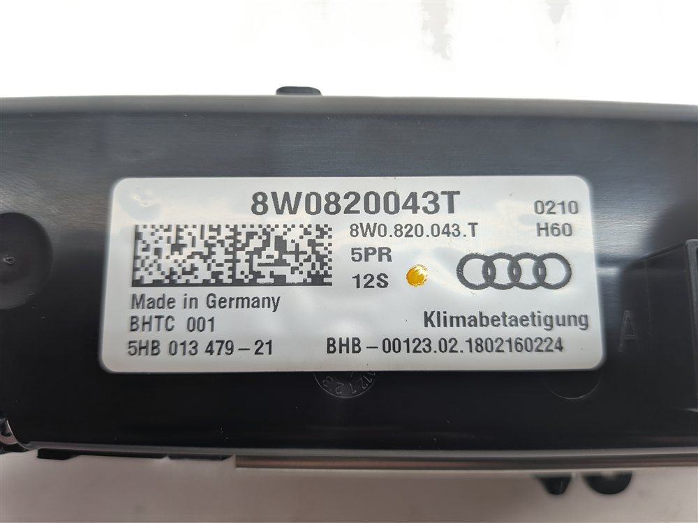 Thumbnail 4: 2017-2020 AUDI A4 A5 Q5 S5 SQ5 (B9 FY 8W 8W6 80A) FRONT TEMPERATURE CONTROL