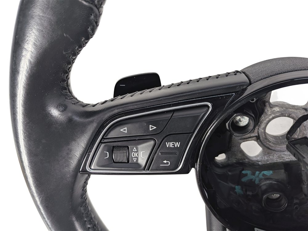 Thumbnail 5: 17-19 AUDI A4 A5 S4 (B9 8W F5) 3-SPOKE STEERING WHEEL w/ SHIFT PADDLES (Black)