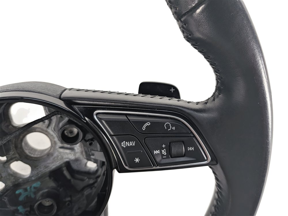 Thumbnail 6: 17-19 AUDI A4 A5 S4 (B9 8W F5) 3-SPOKE STEERING WHEEL w/ SHIFT PADDLES (Black)