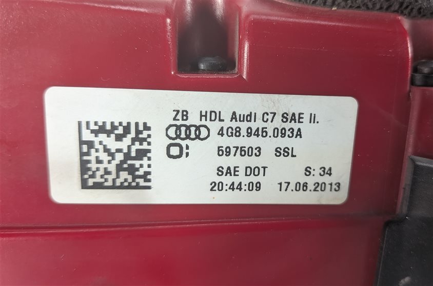 Thumbnail 7: 12-15 AUDI A7 S7 C7 4G8 REAR LEFT DRIVER INNER TRUNK TAILLIGHT LIGHT LAMP (LED)