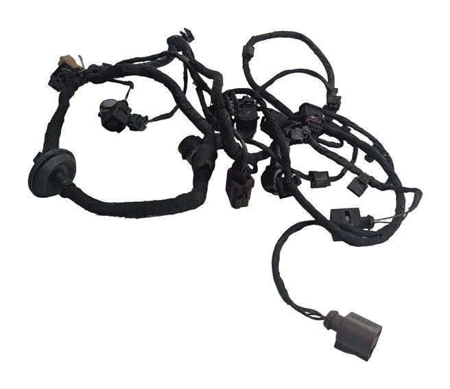 Thumbnail 2: 2017 AUDI Q7 (4M) REAR BUMPER PARK ASSIST PDC SENSORS SET w/HARNESS (Silver)