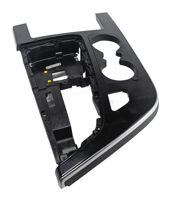 2017 AUDI Q7 (4M) CENTER CONSOLE SHIFTER TRIM BEZEL w/CUP HOLDER GLOSS BLACK