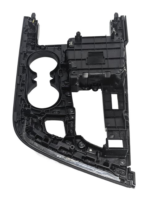 Thumbnail 4: 2017 AUDI Q7 (4M) CENTER CONSOLE SHIFTER TRIM BEZEL w/CUP HOLDER GLOSS BLACK