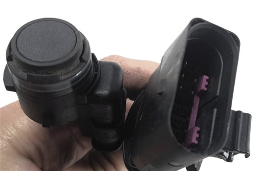 Thumbnail 5: 2017 AUDI Q7 (4M) FRONT BUMPER PARK ASSIST PDC SENSORS SET w/HARNESS (Silver)