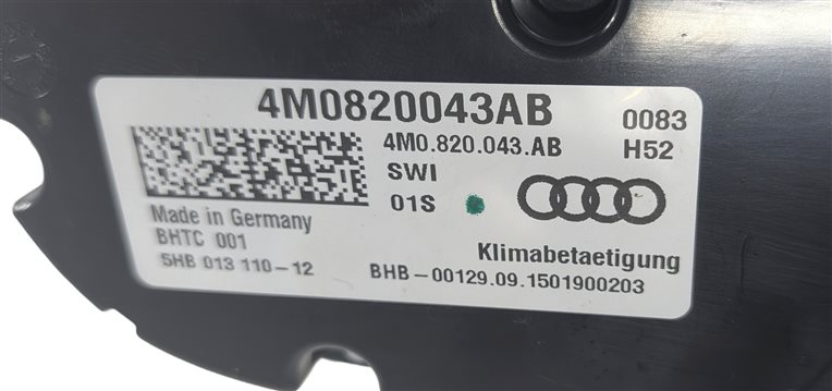 Thumbnail 5: 2017-2019 AUDI Q7 (4M) FRONT HEATER A/C TEMPERATURE CLIMATE CONTROL PANEL